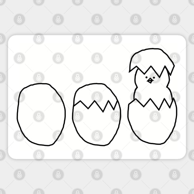 Easter Eggs with a Baby Chick Outline Magnet by ellenhenryart